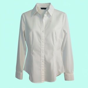 Worthington Crisp White Semi- Fitted Collared Shirt  Size 4P